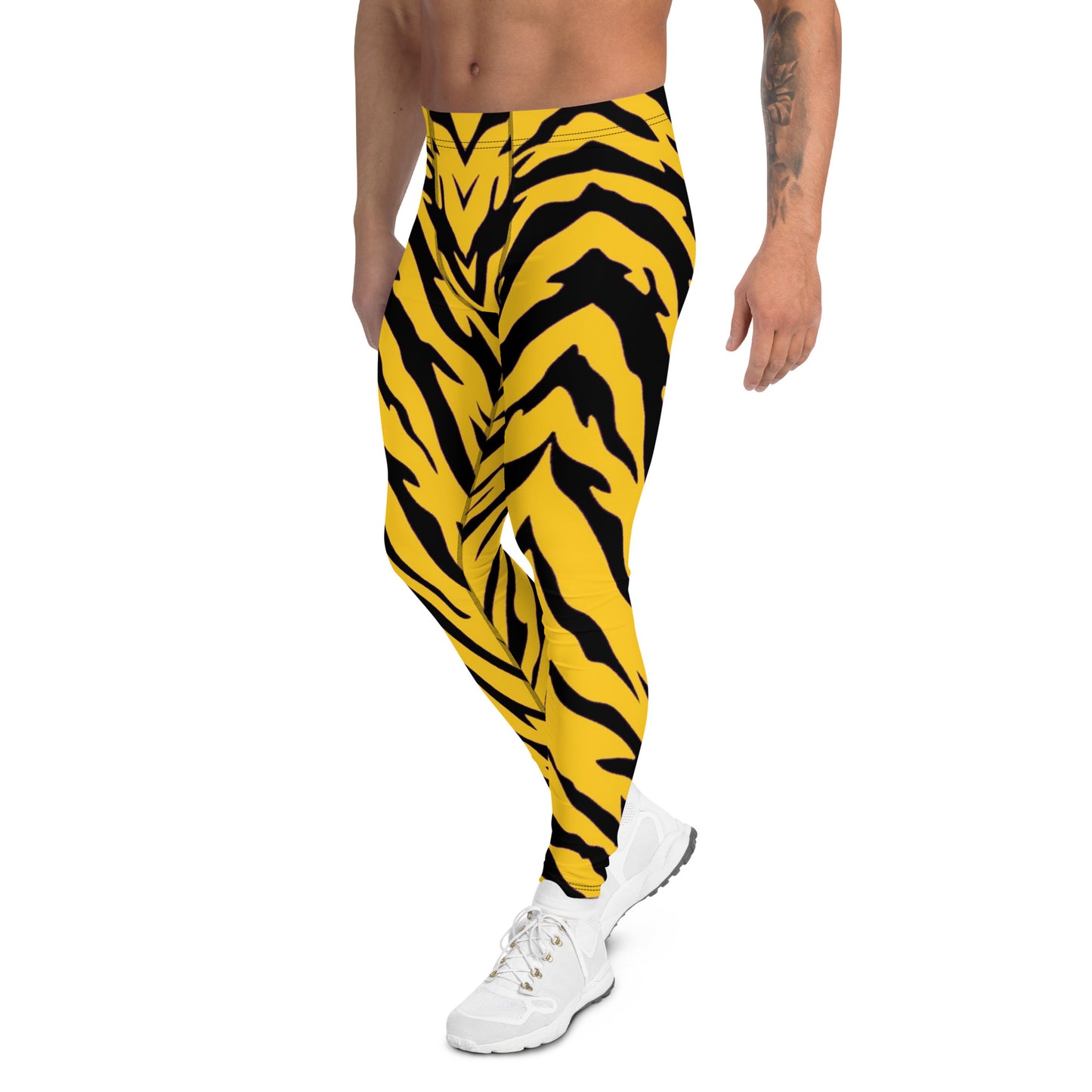 Black and Gold Tiger Stripe Men's Leggings