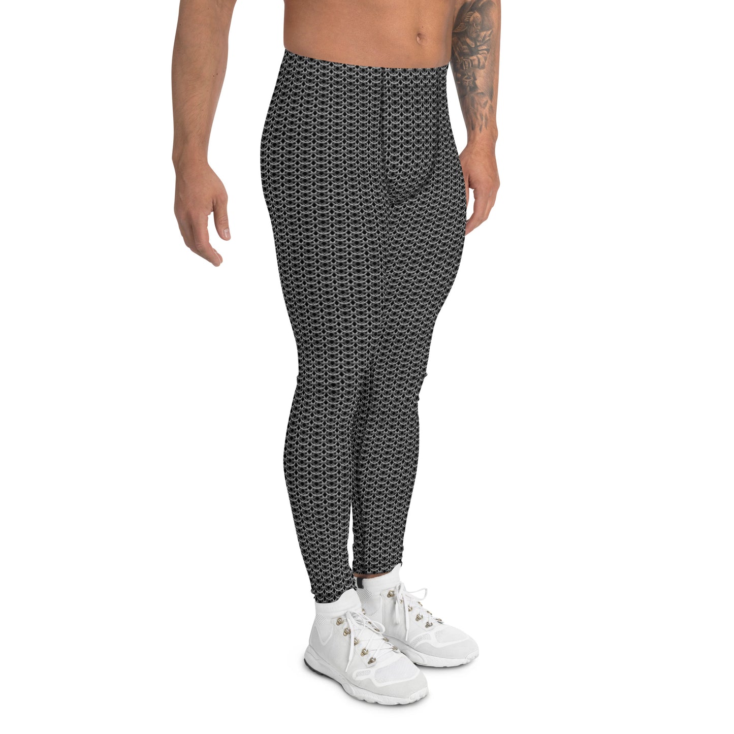 Chain Mail Print Men's Leggings