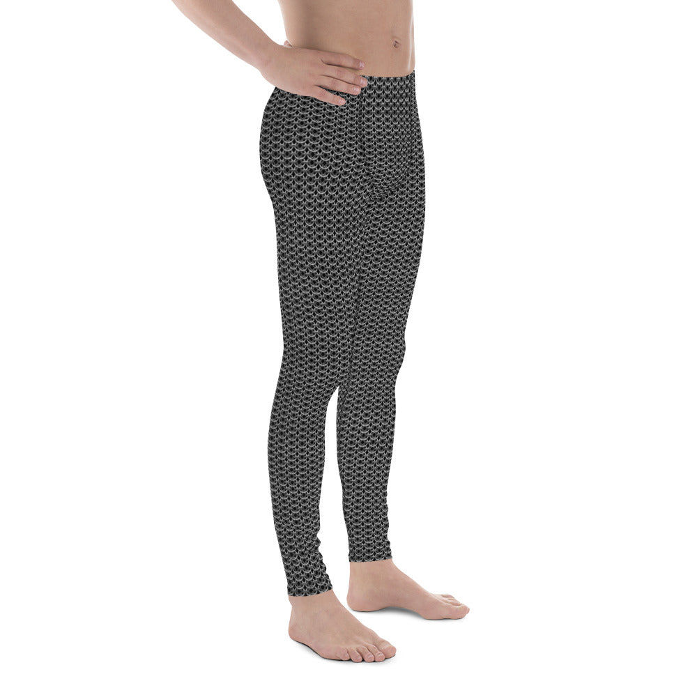 Chain Mail Print Men's Leggings