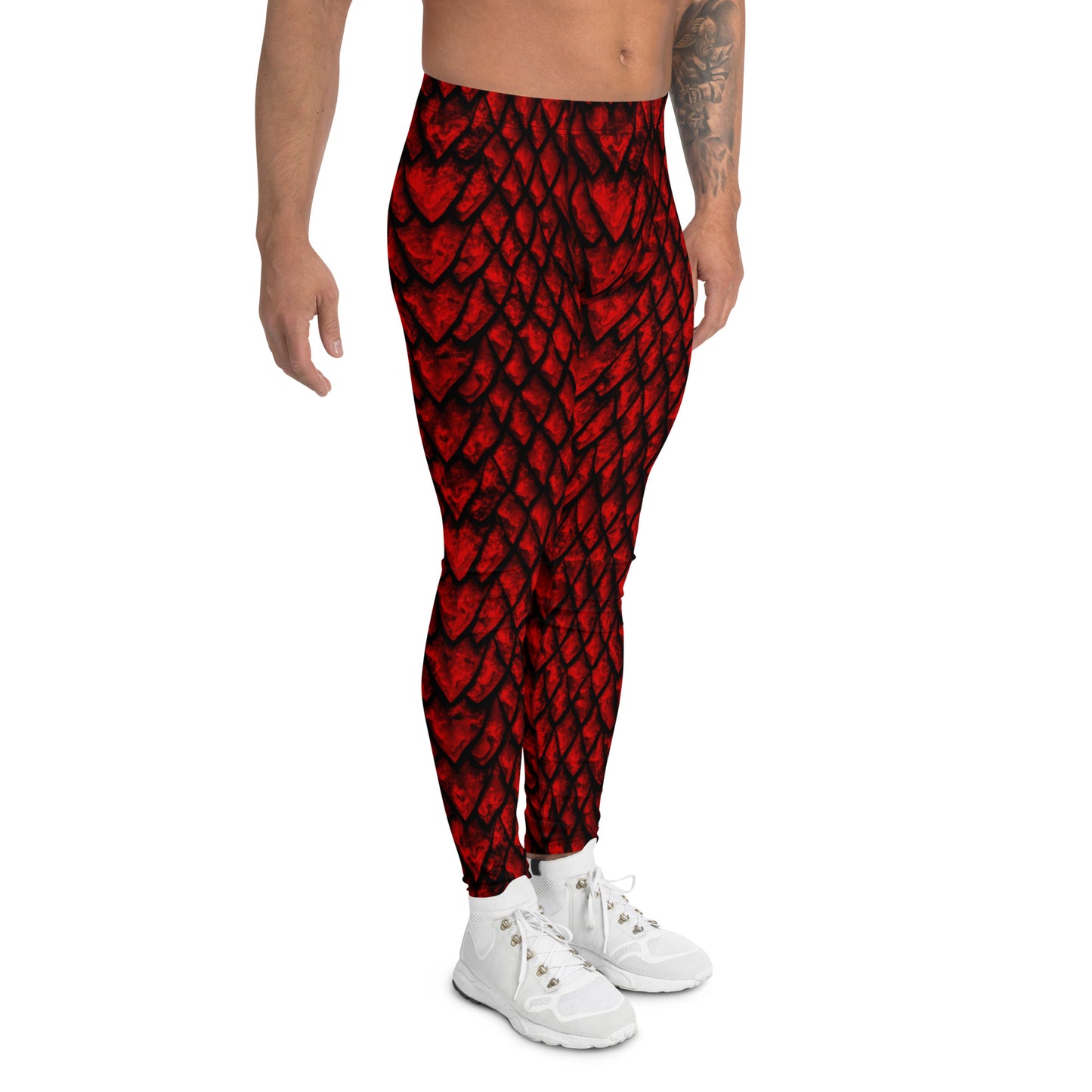 Ruby Dragon Scale Men's Leggings