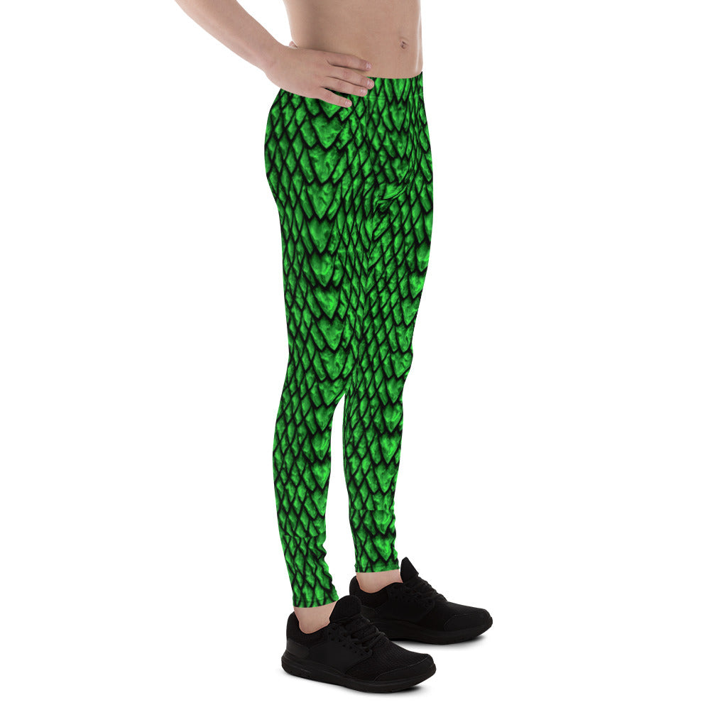 Emerald Dragon Scale Men's Leggings