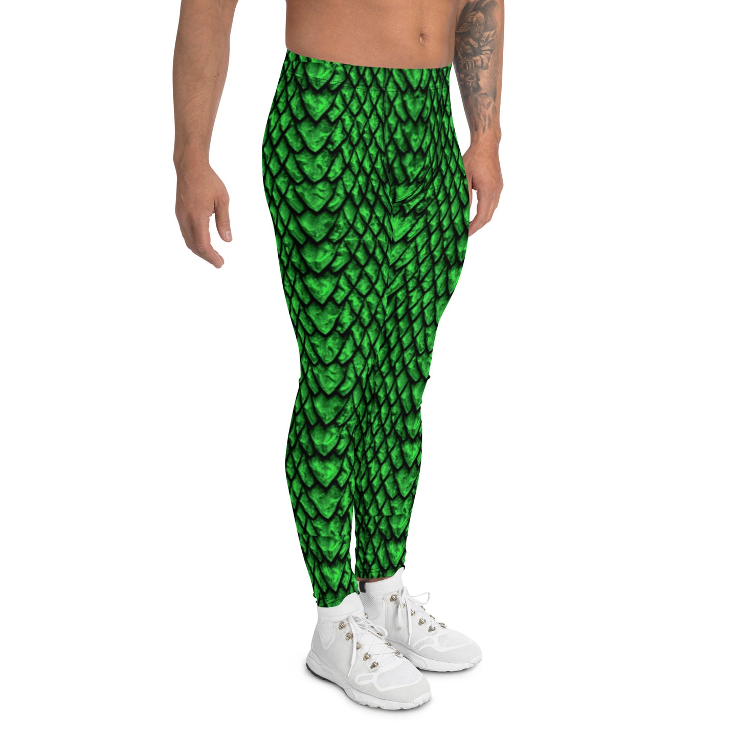 Emerald Dragon Scale Men's Leggings