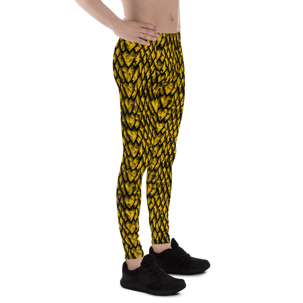 Gold Dragon Scale Men's Leggings