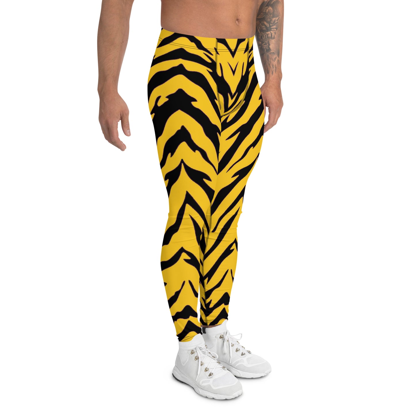 Black and Gold Tiger Stripe Men's Leggings