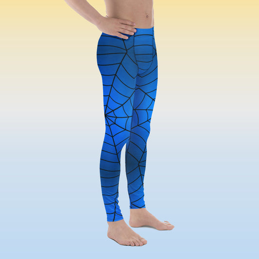 Blue Spider Web Men's Leggings