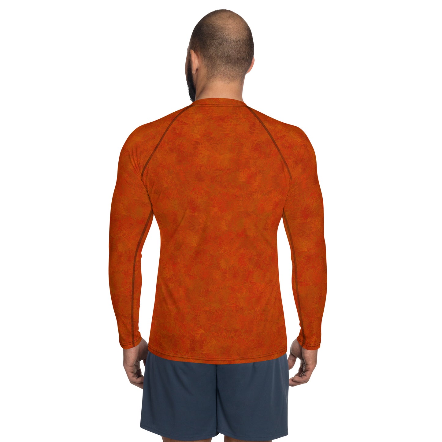 Orange Cat Fur Print Men's Rash Guard