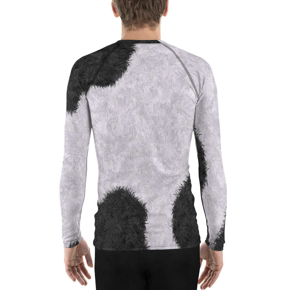 Black and White Fur Pattern Men's Rash Guard