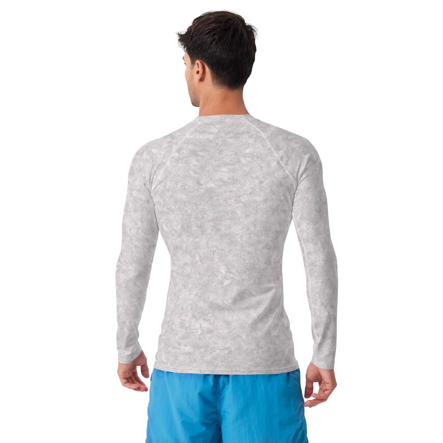 White Fur Print Men's Rash Guard