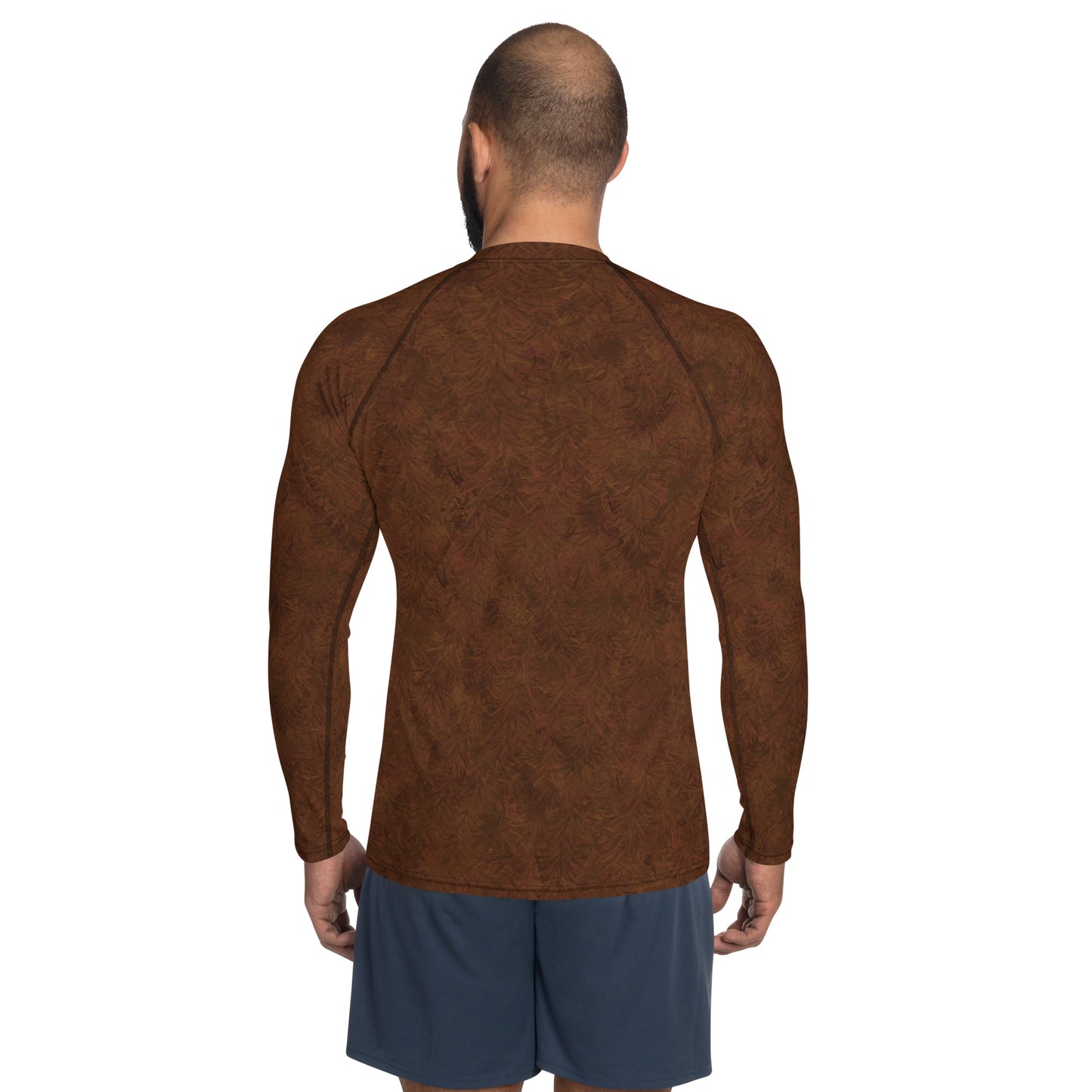 Brown Fur Print Men's Rash Guard