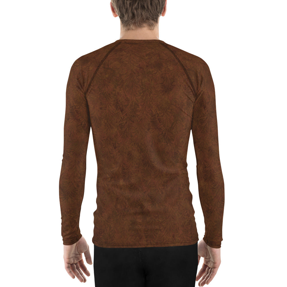 Brown Fur Print Men's Rash Guard