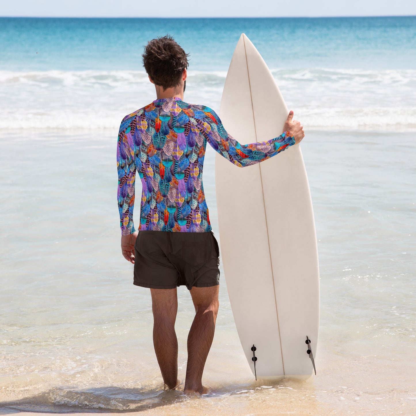 Colorful Feathers Men's Rash Guard