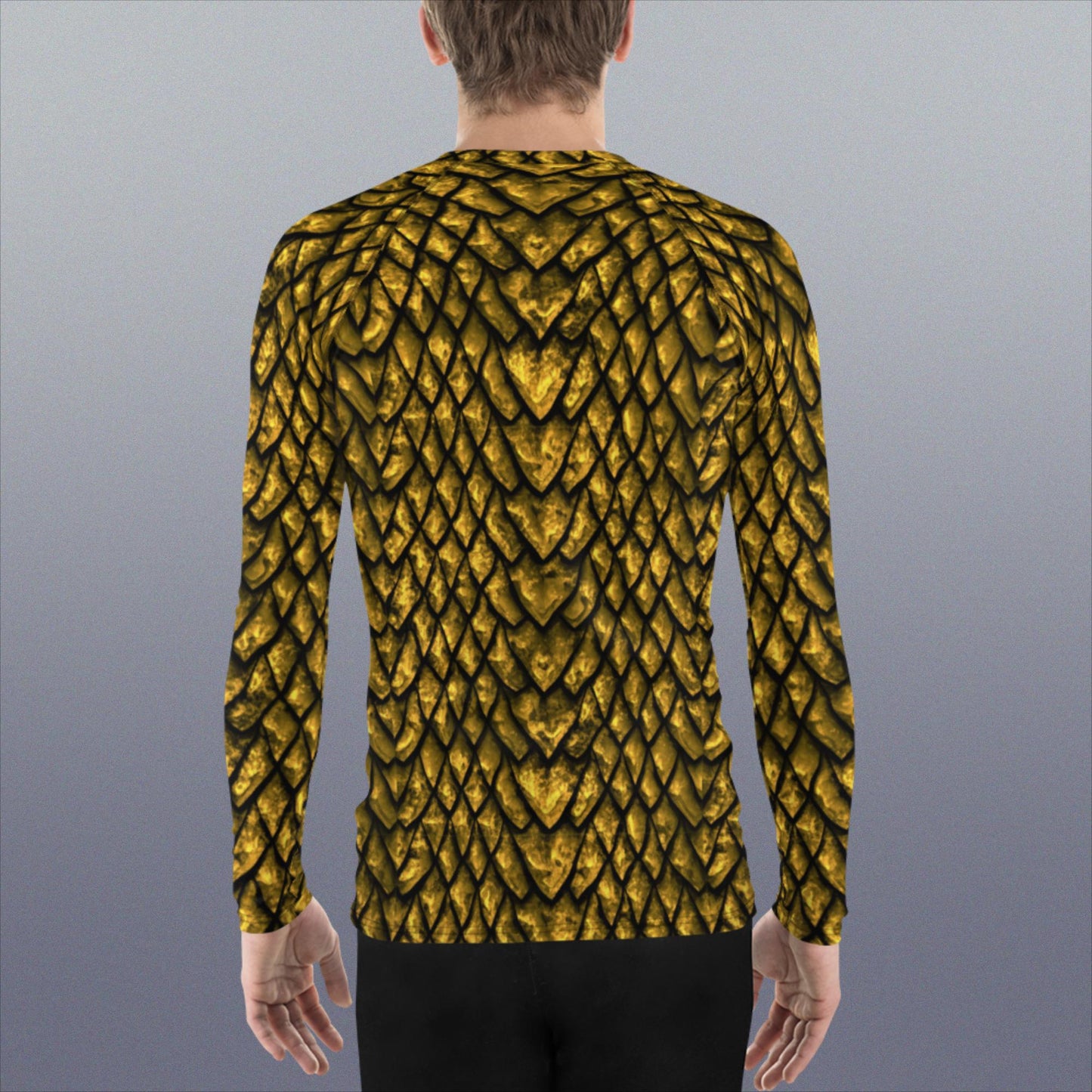 Gold Dragon Scale Men's Rash Guard