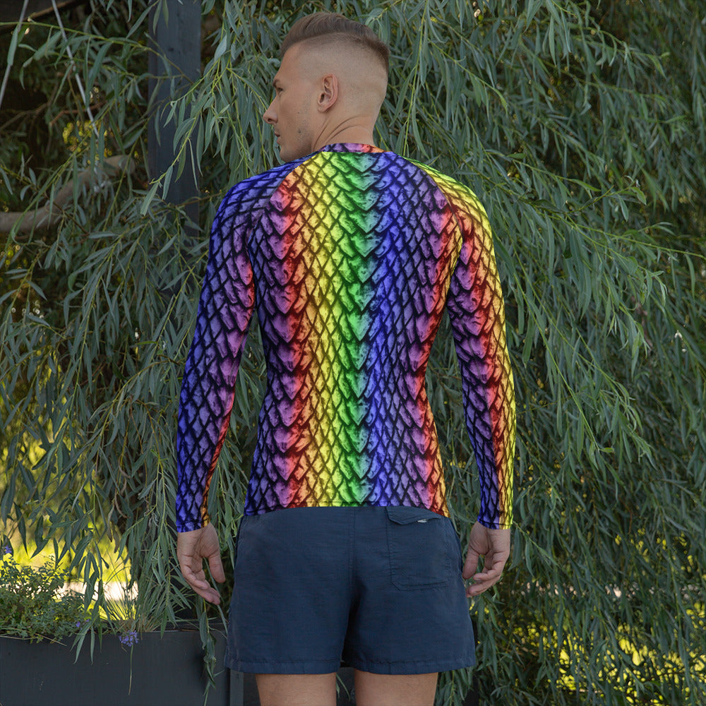 Rainbow Dragon Scale Men's Rash Guard