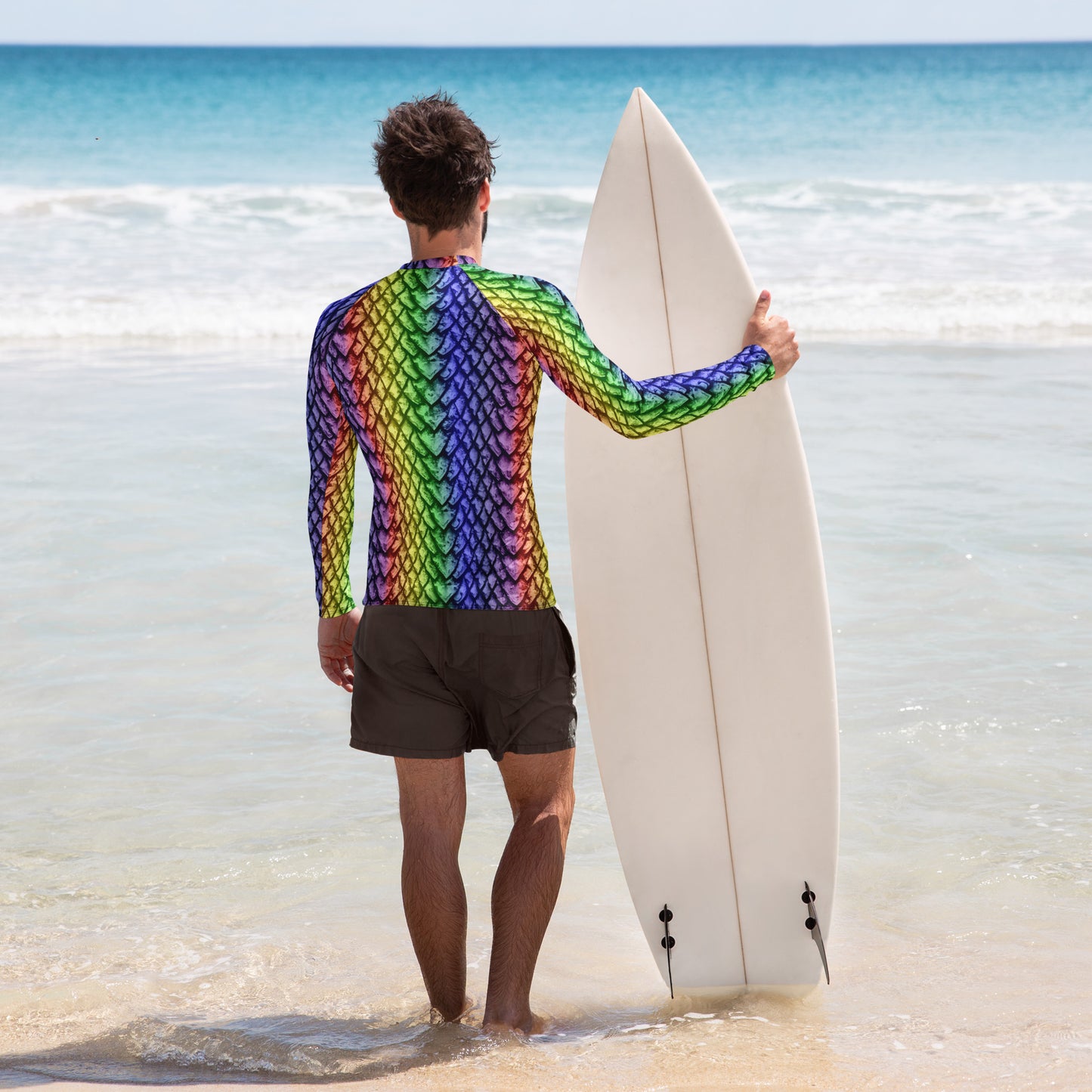 Rainbow Dragon Scale Men's Rash Guard