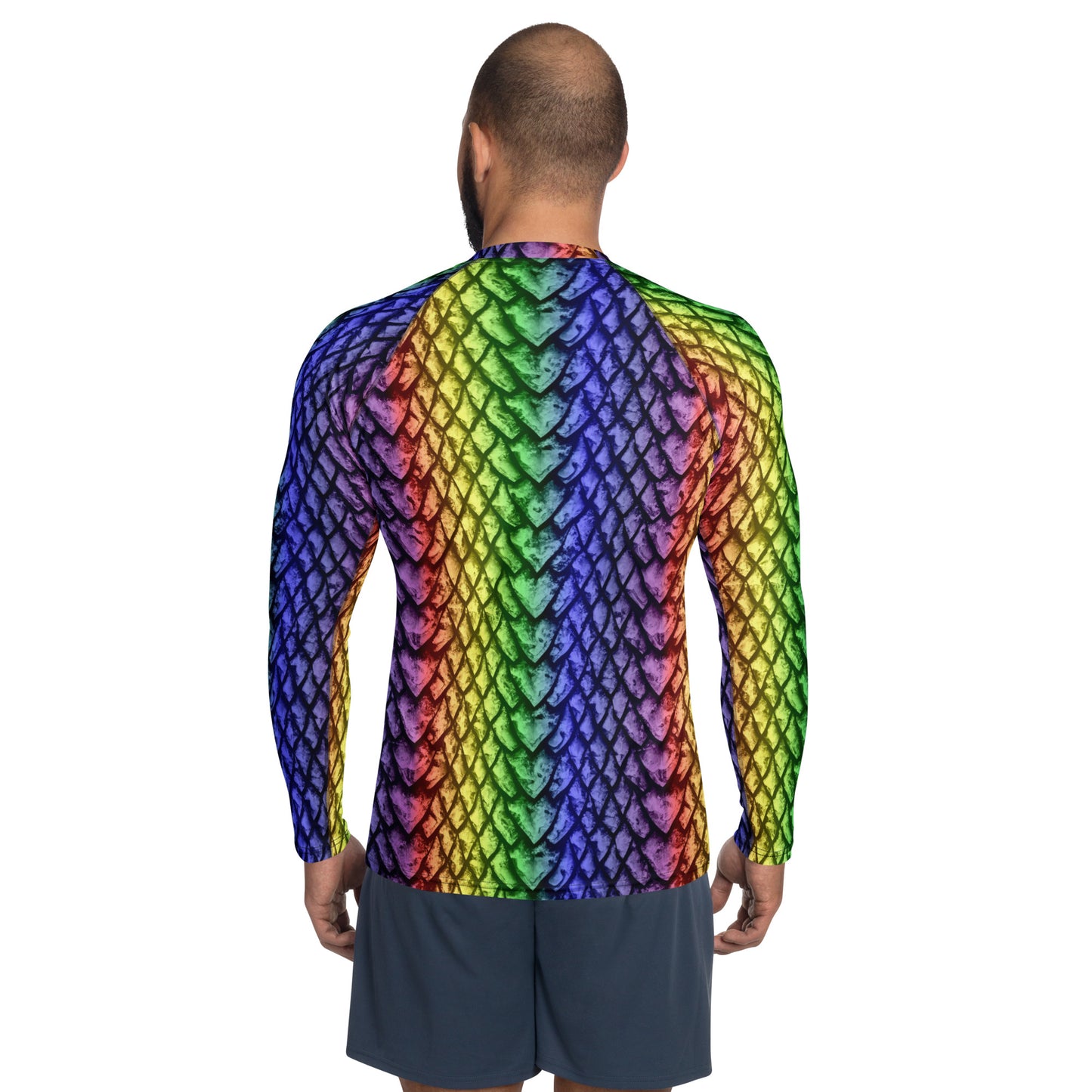 Rainbow Dragon Scale Men's Rash Guard