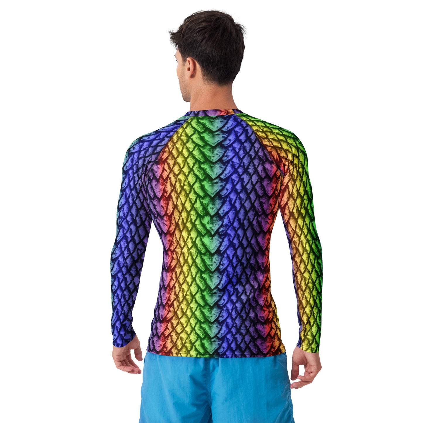 Rainbow Dragon Scale Men's Rash Guard