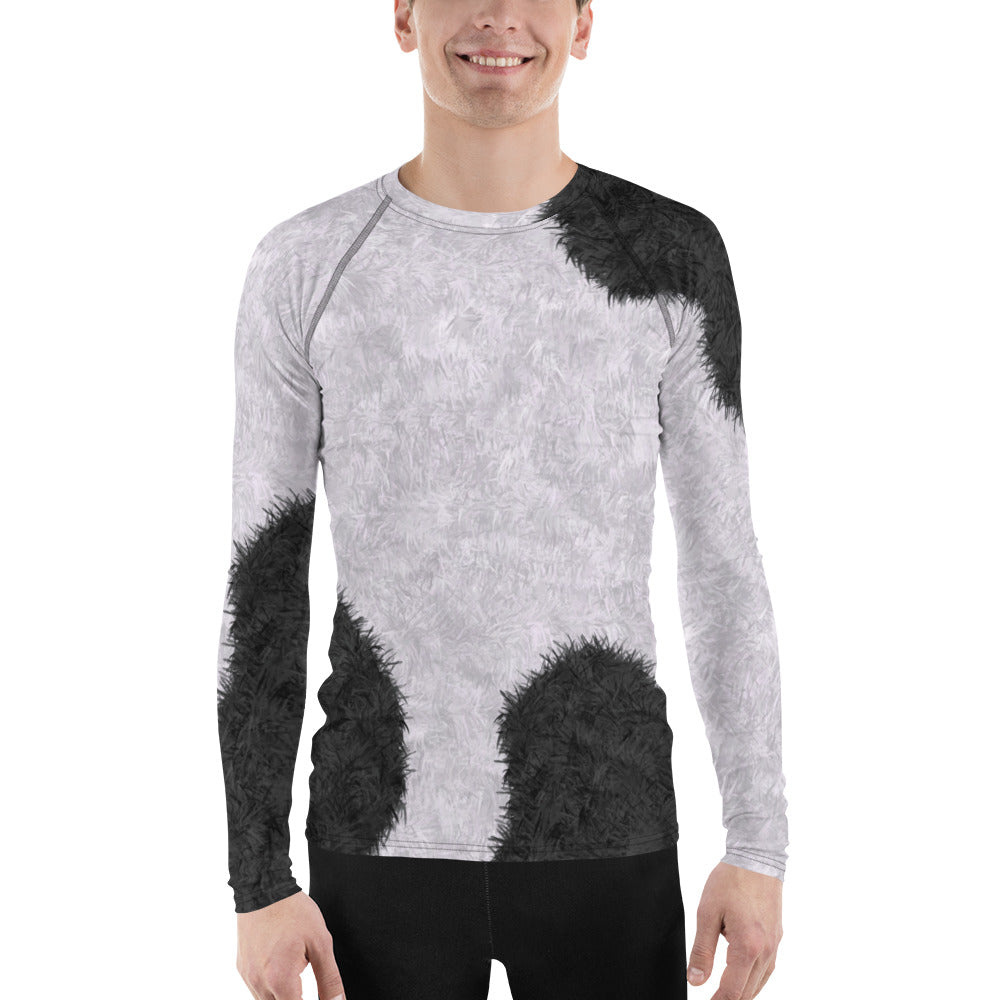 Black and White Fur Pattern Men's Rash Guard