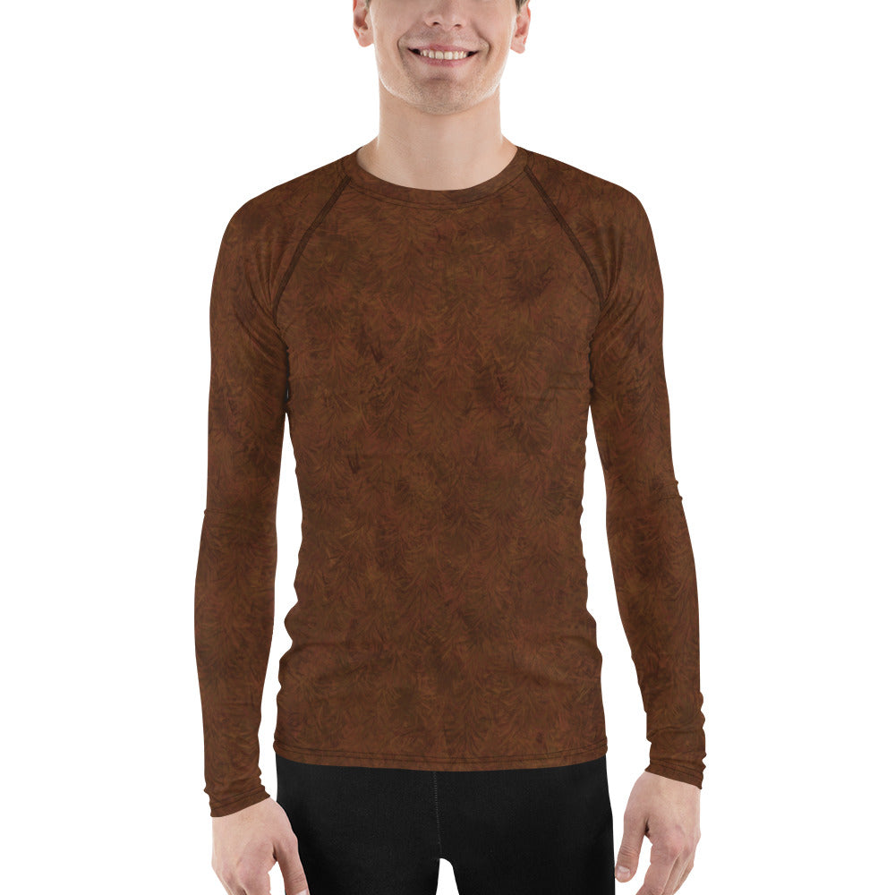 Brown Fur Print Men's Rash Guard