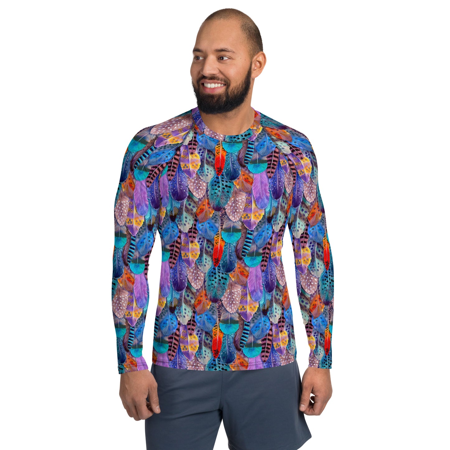 Colorful Feathers Men's Rash Guard