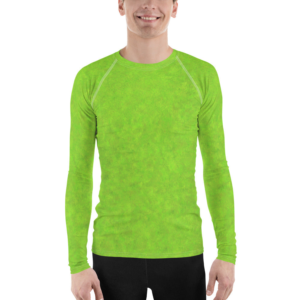 Green Fur Print Men's Rash Guard