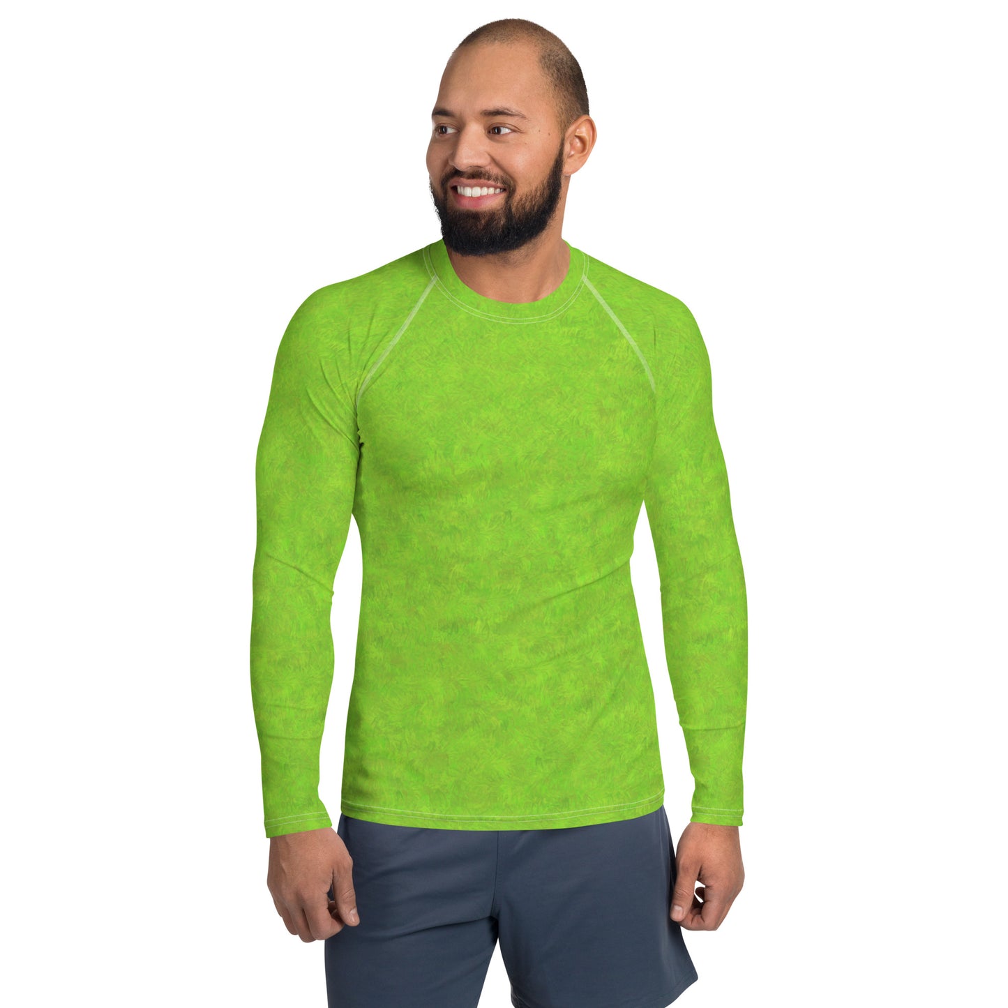 Green Fur Print Men's Rash Guard