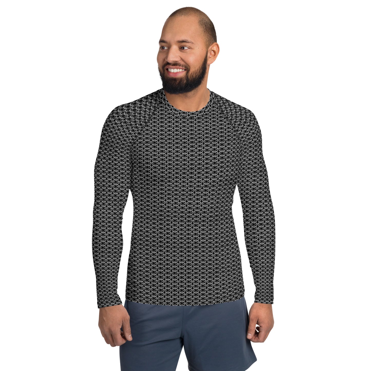 Chain Mail Print Men's Rash Guard