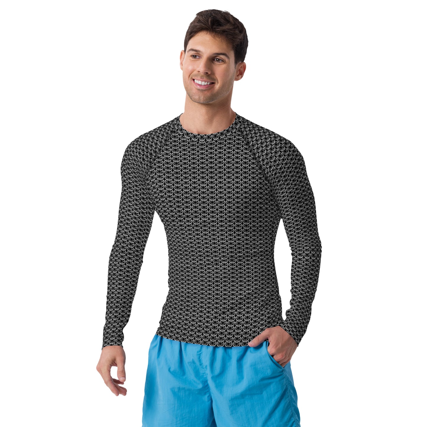 Chain Mail Print Men's Rash Guard