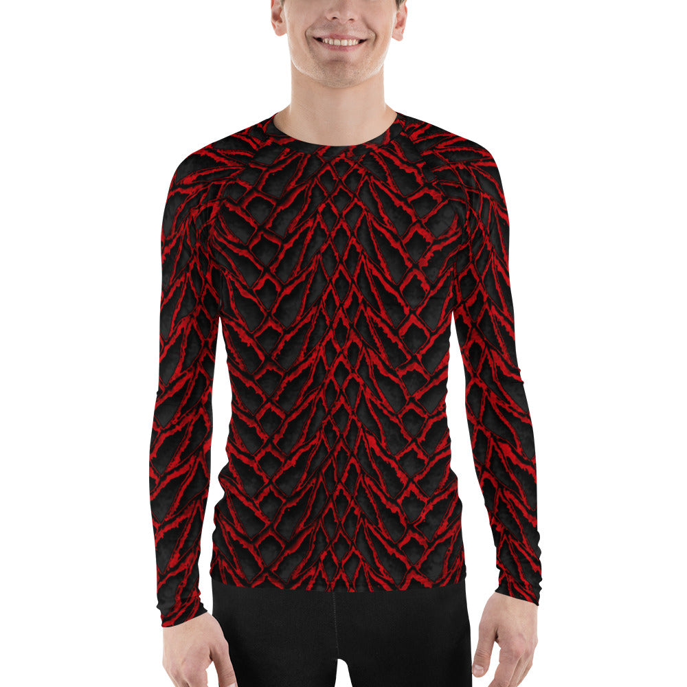 Crimson Dragon Scale Men's Rash Guard