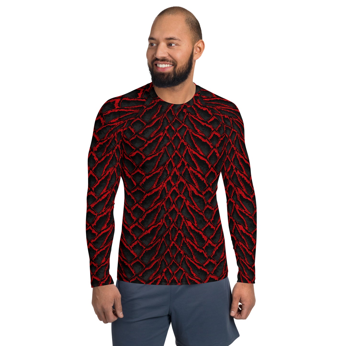 Crimson Dragon Scale Men's Rash Guard