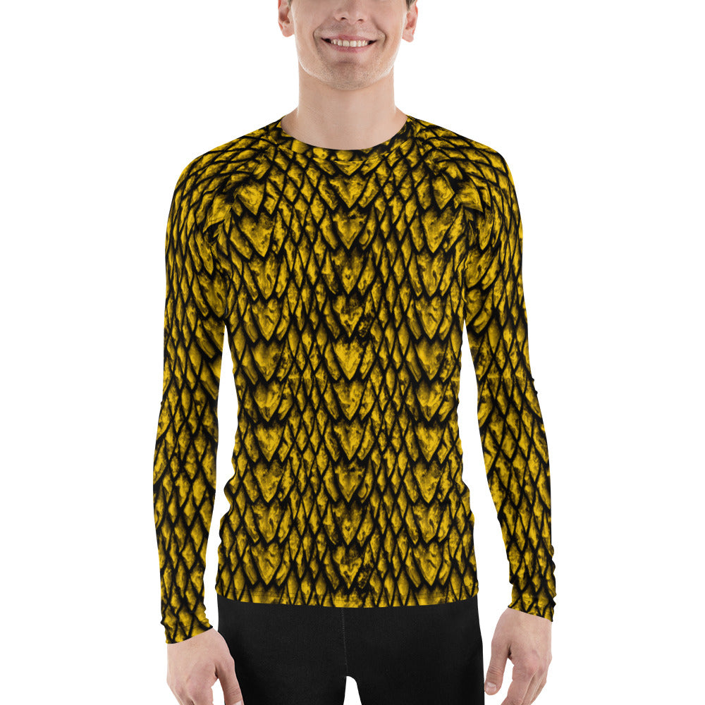 Gold Dragon Scale Men's Rash Guard