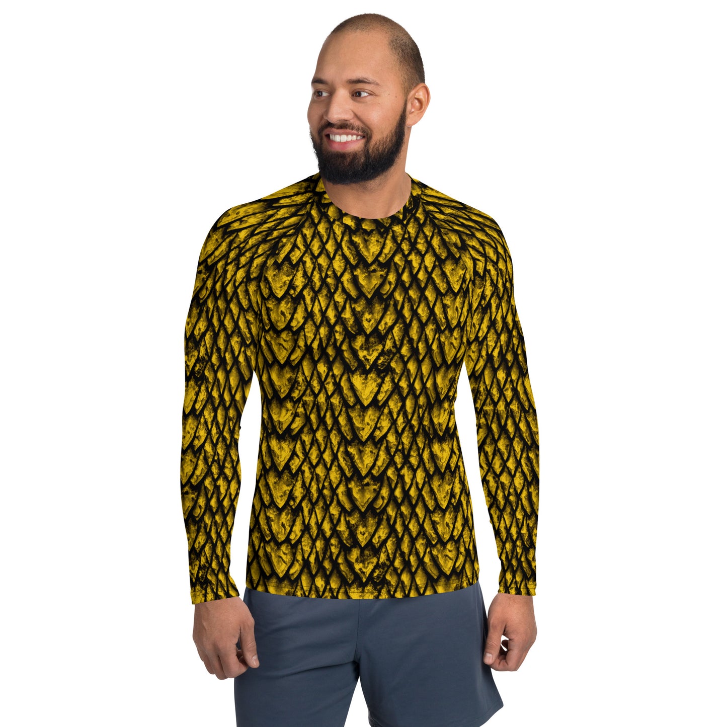 Gold Dragon Scale Men's Rash Guard