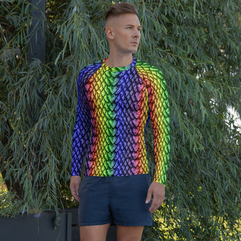 Rainbow Dragon Scale Men's Rash Guard