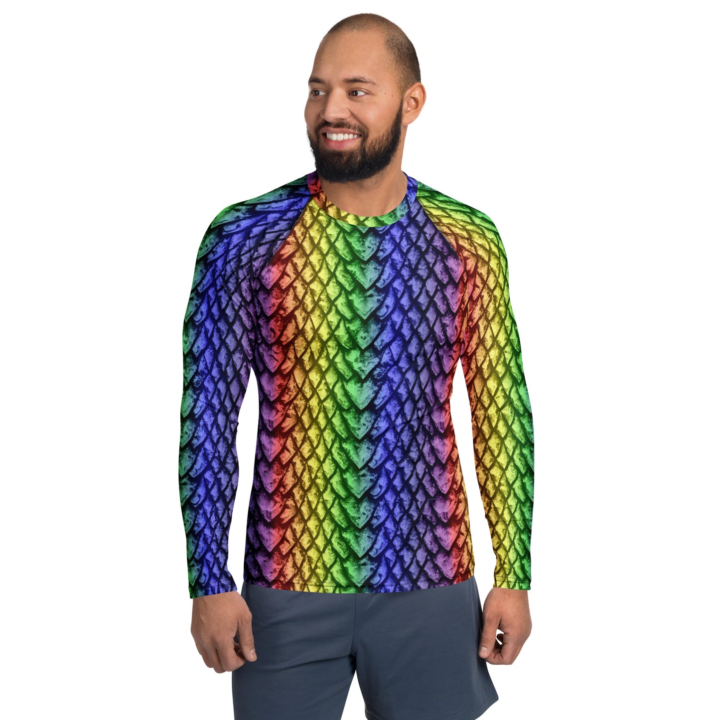 Rainbow Dragon Scale Men's Rash Guard