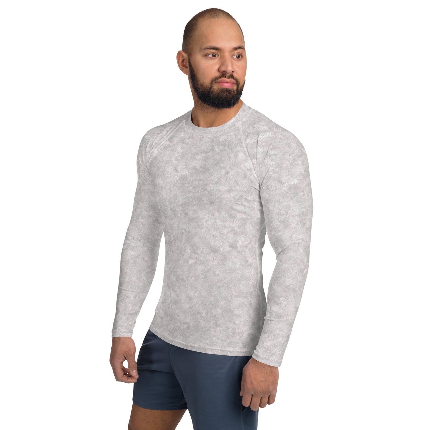 White Fur Print Men's Rash Guard