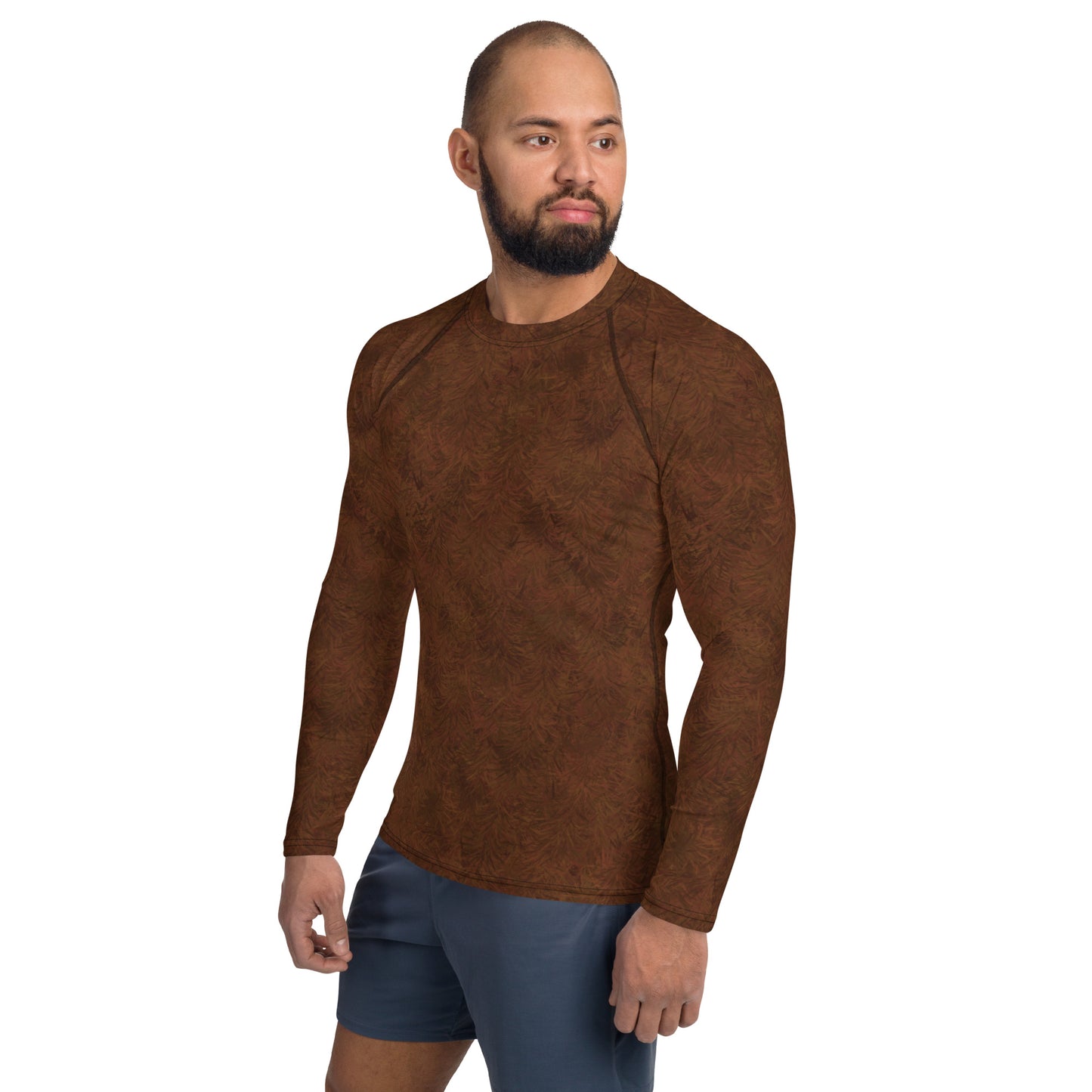 Brown Fur Print Men's Rash Guard