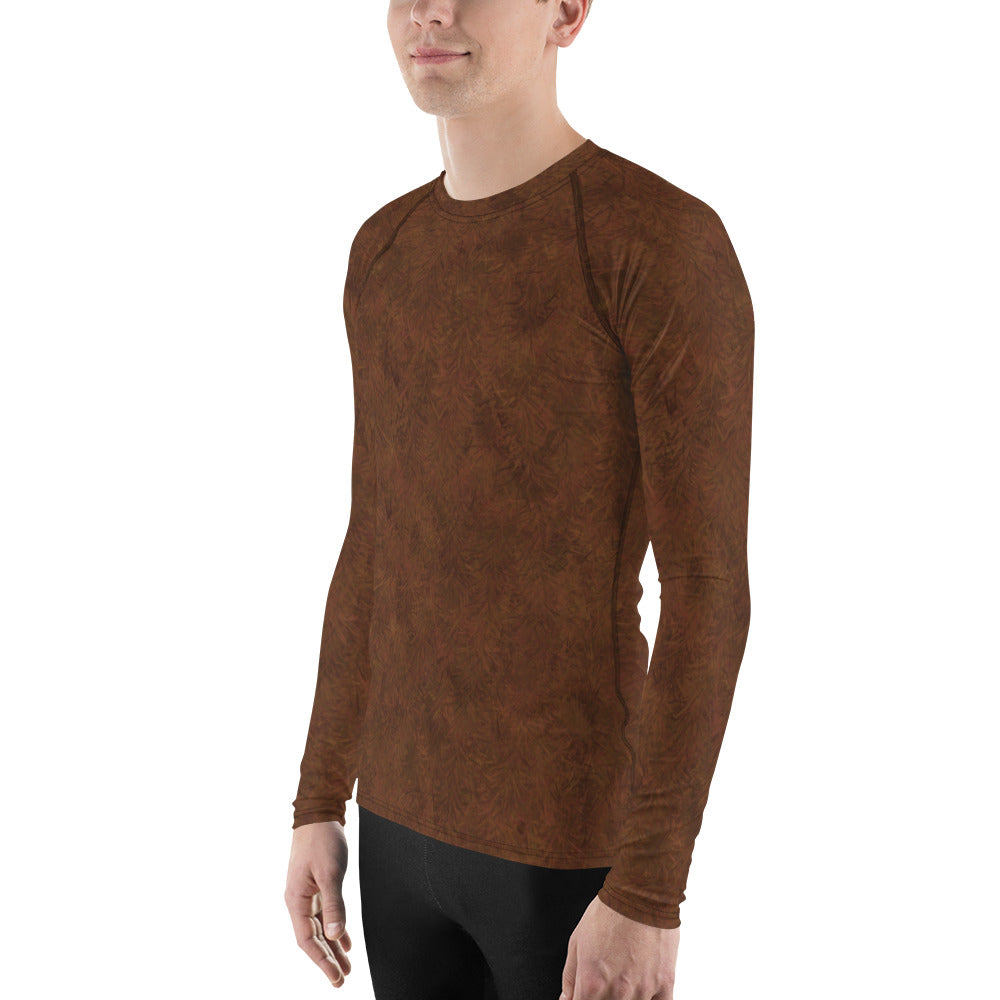 Brown Fur Print Men's Rash Guard