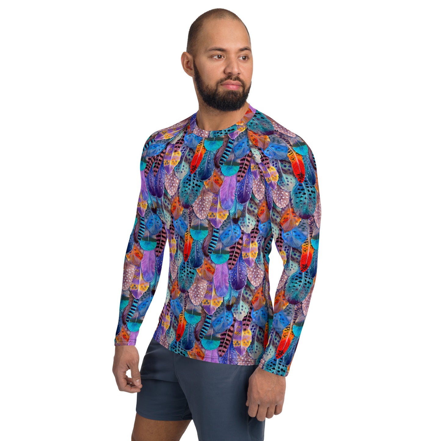 Colorful Feathers Men's Rash Guard