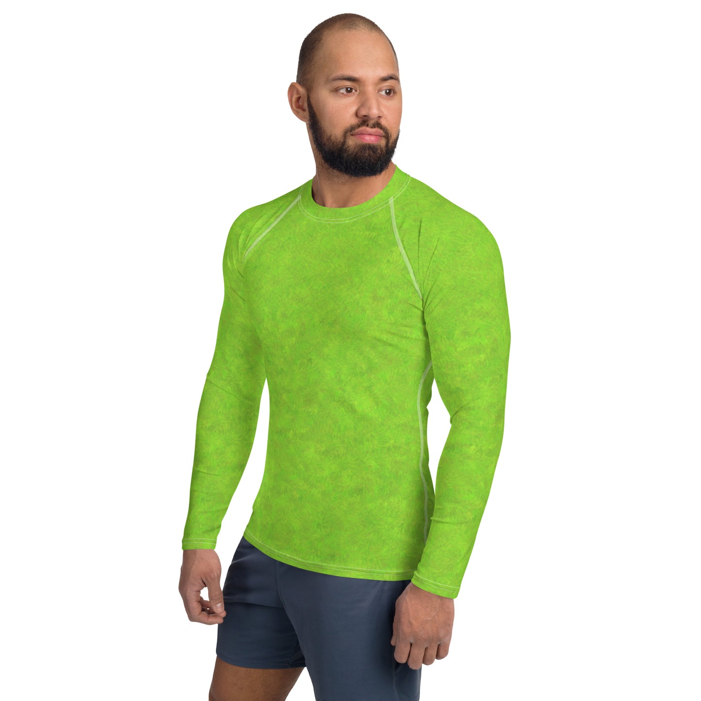 Green Fur Print Men's Rash Guard