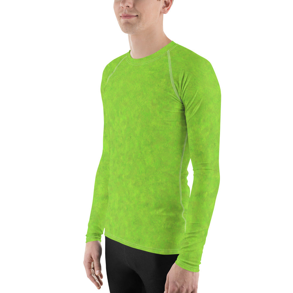 Green Fur Print Men's Rash Guard