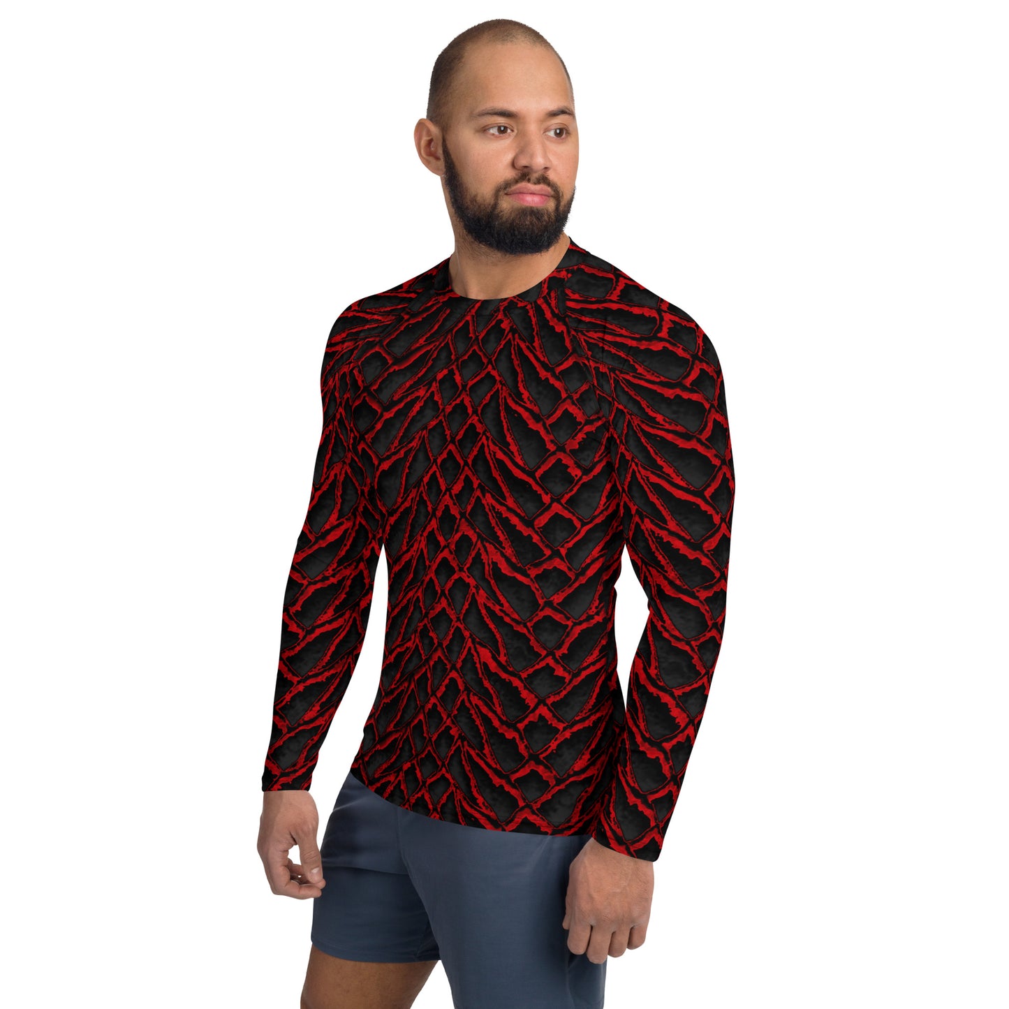 Crimson Dragon Scale Men's Rash Guard