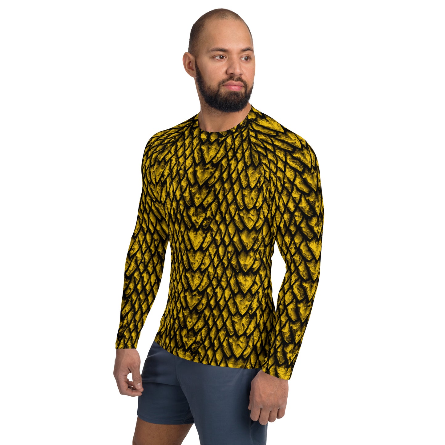 Gold Dragon Scale Men's Rash Guard