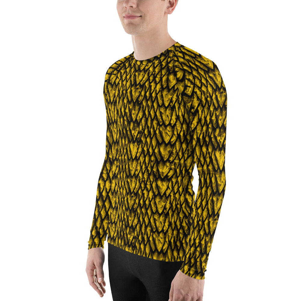 Gold Dragon Scale Men's Rash Guard