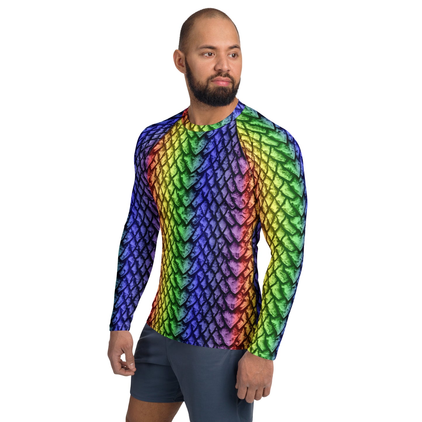 Rainbow Dragon Scale Men's Rash Guard