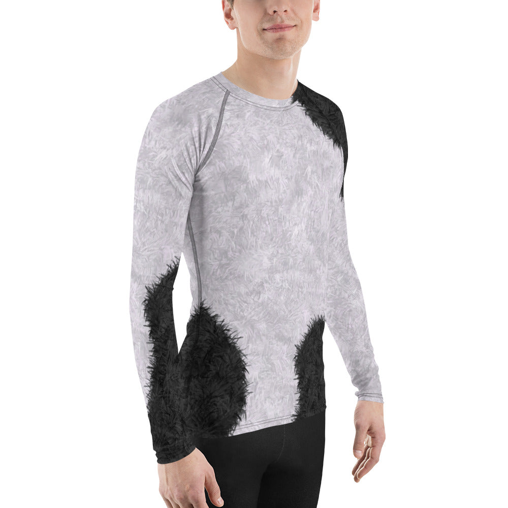 Black and White Fur Pattern Men's Rash Guard