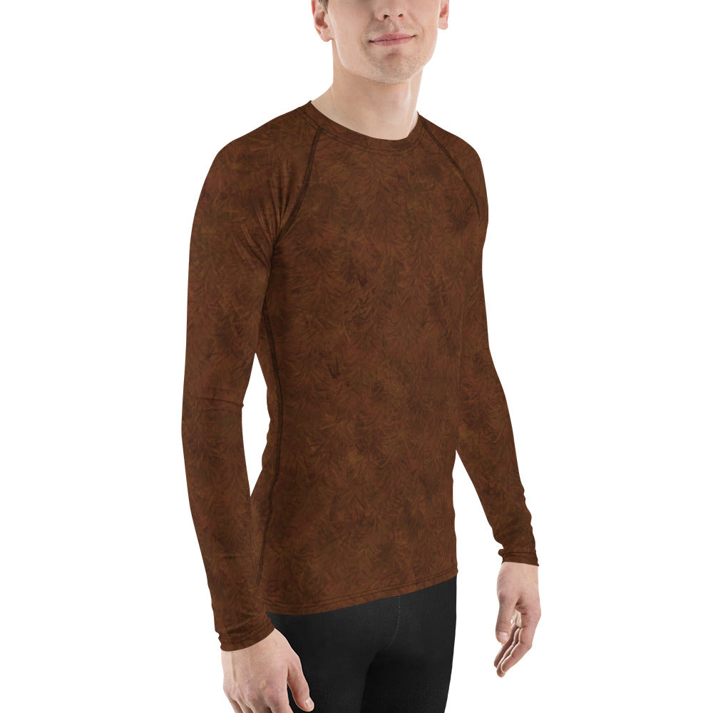 Brown Fur Print Men's Rash Guard