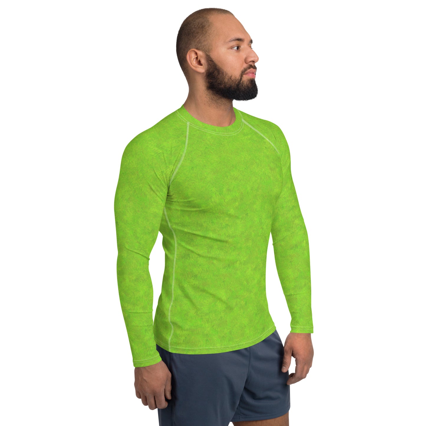 Green Fur Print Men's Rash Guard