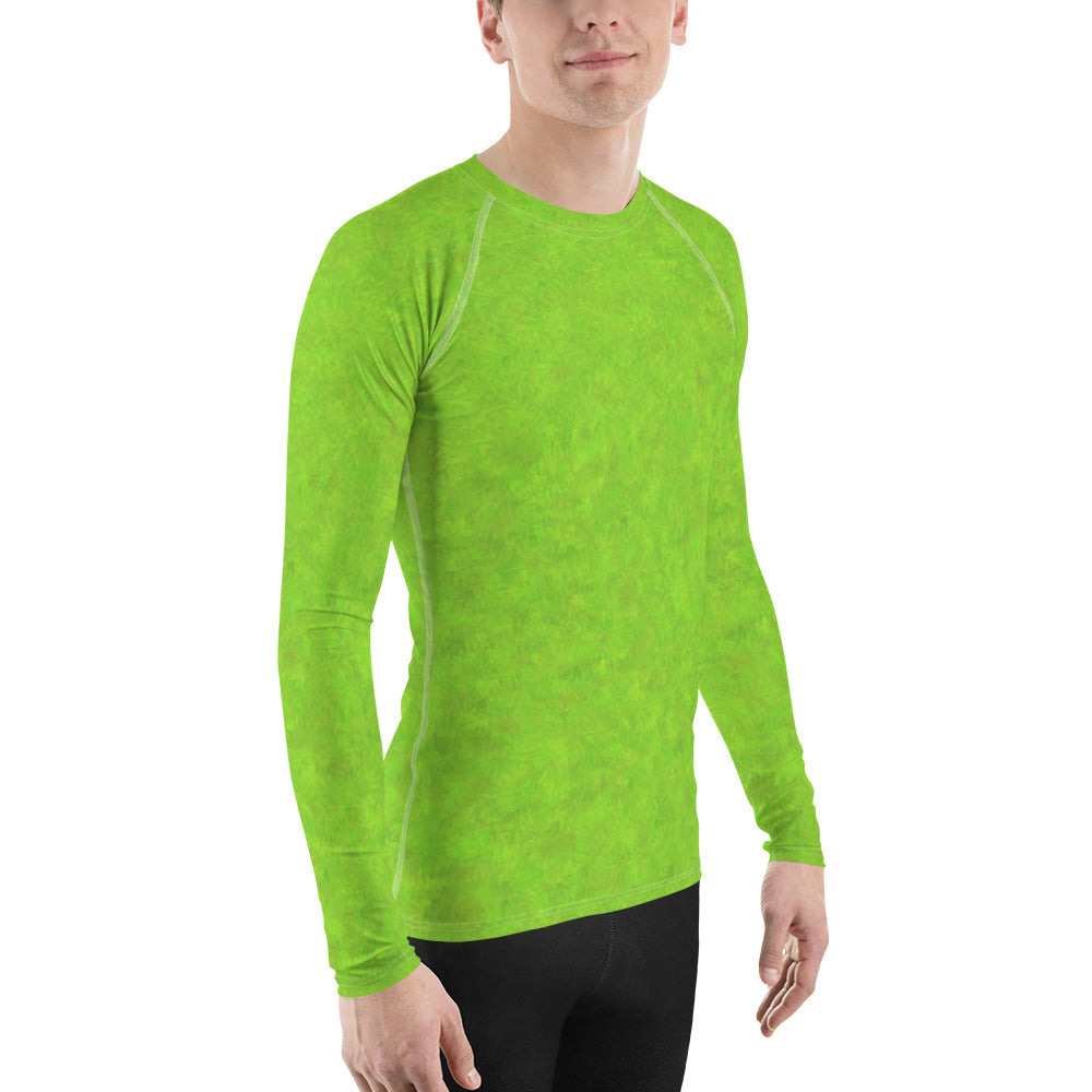 Green Fur Print Men's Rash Guard