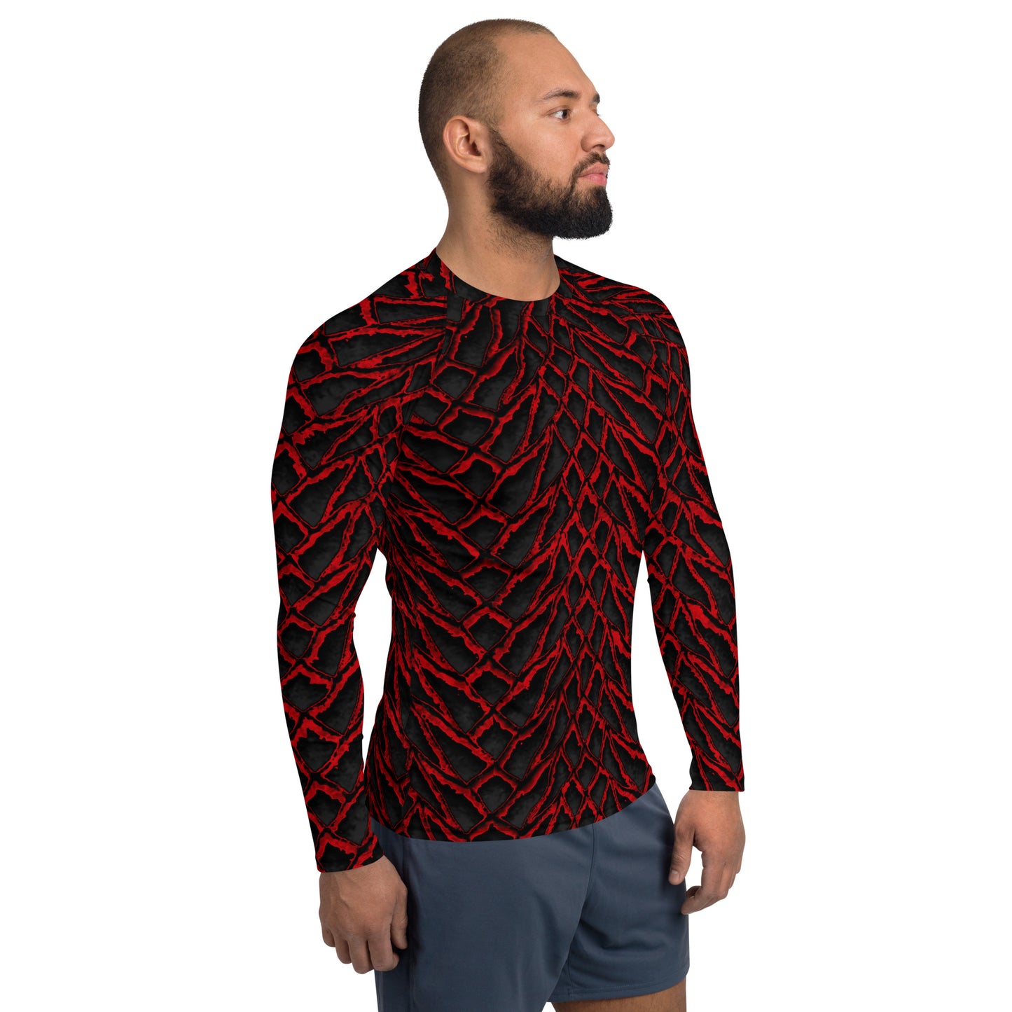 Crimson Dragon Scale Men's Rash Guard