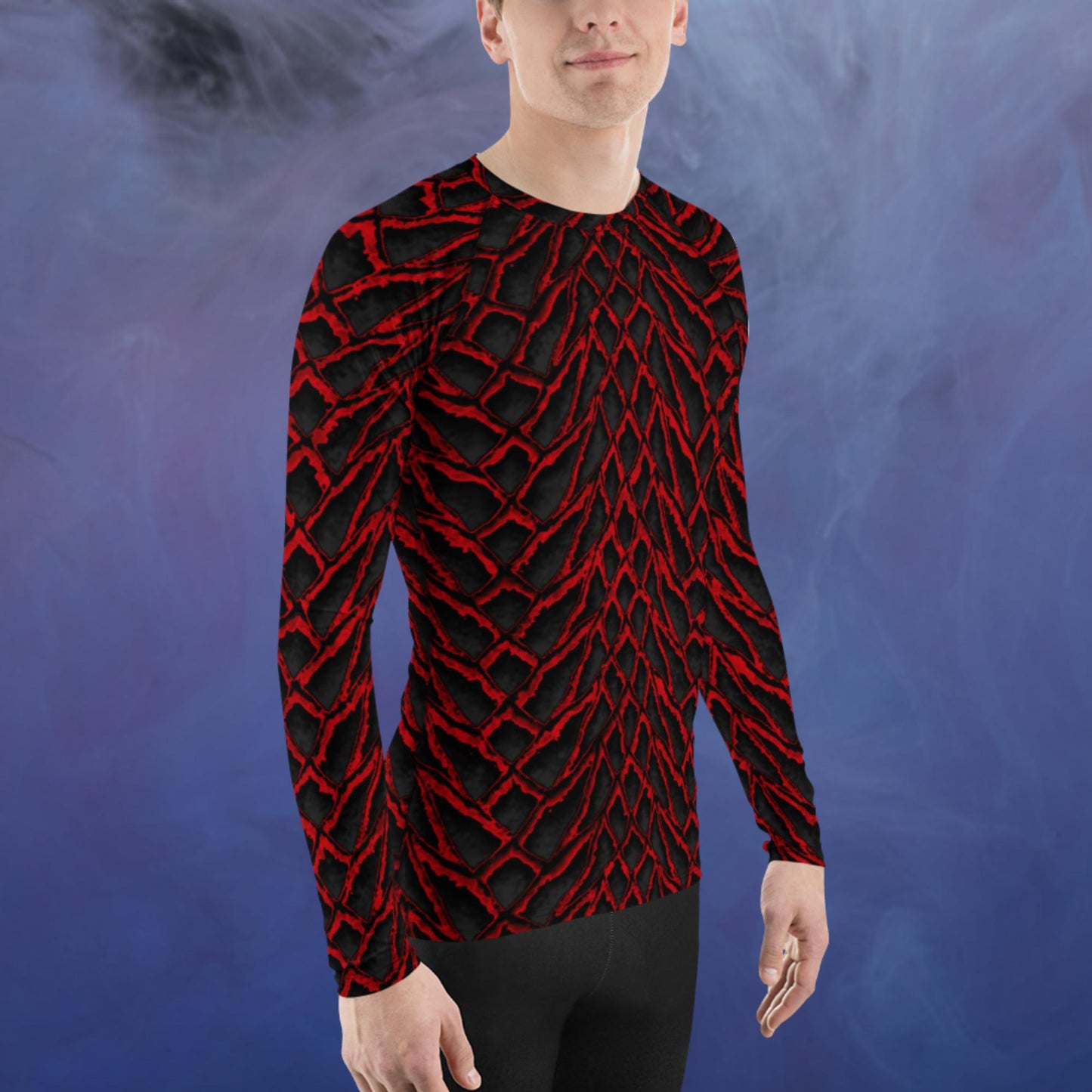 Crimson Dragon Scale Men's Rash Guard