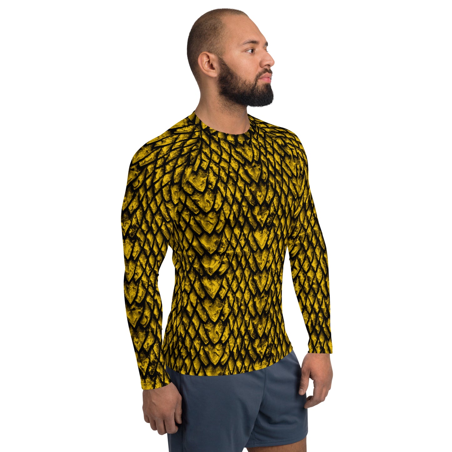 Gold Dragon Scale Men's Rash Guard